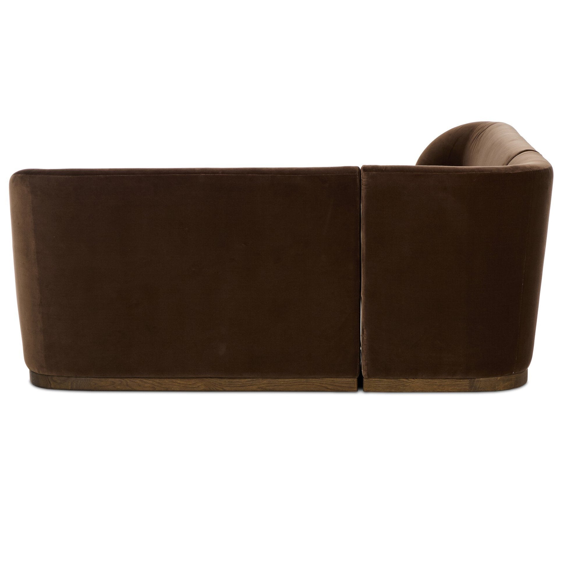 Four Hands Dorset Surrey Mink L-Shape Banquette side view 2