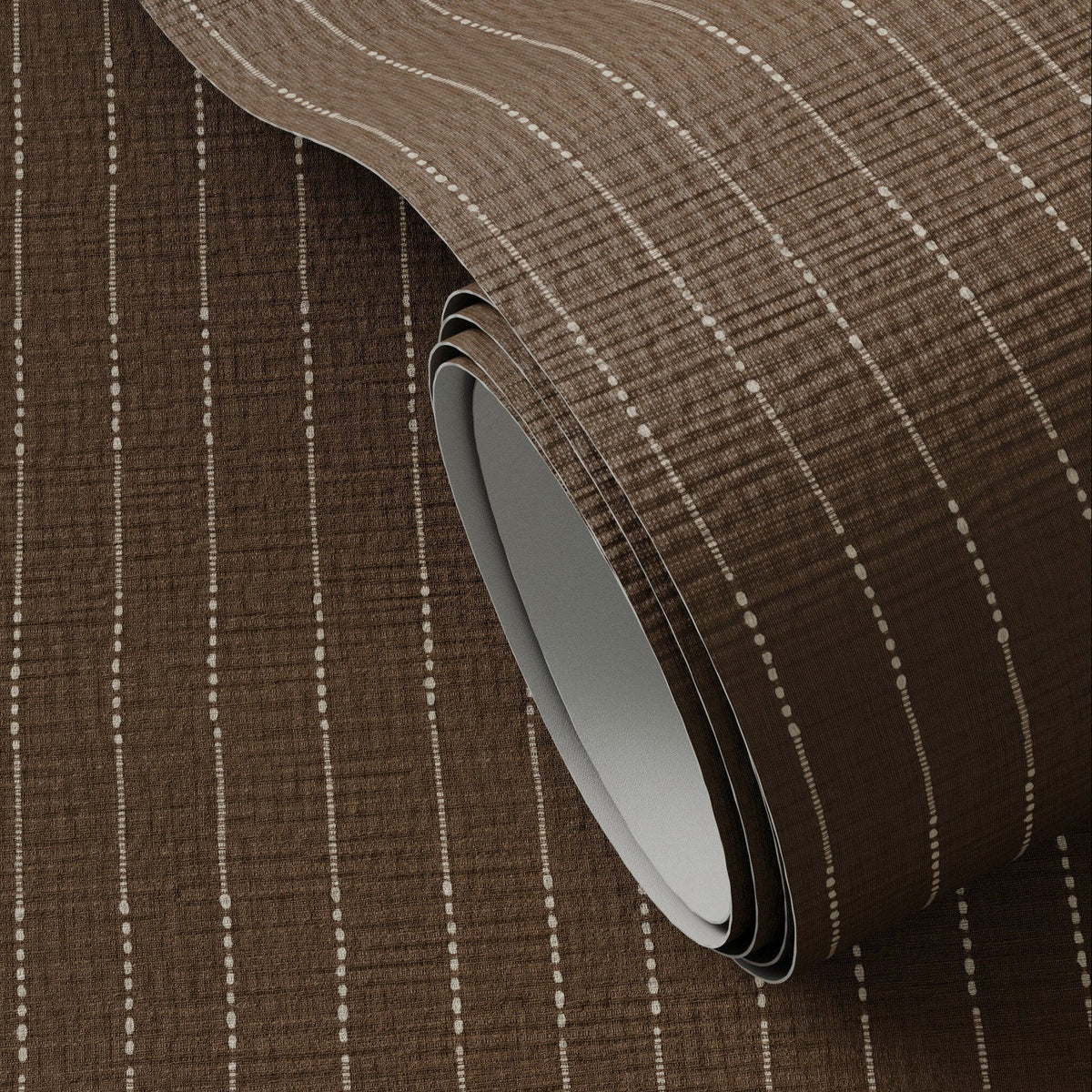 FH Art Studio Dobby Stripe Brown Grasscloth Wallpaper — Dobby Stripe Brown