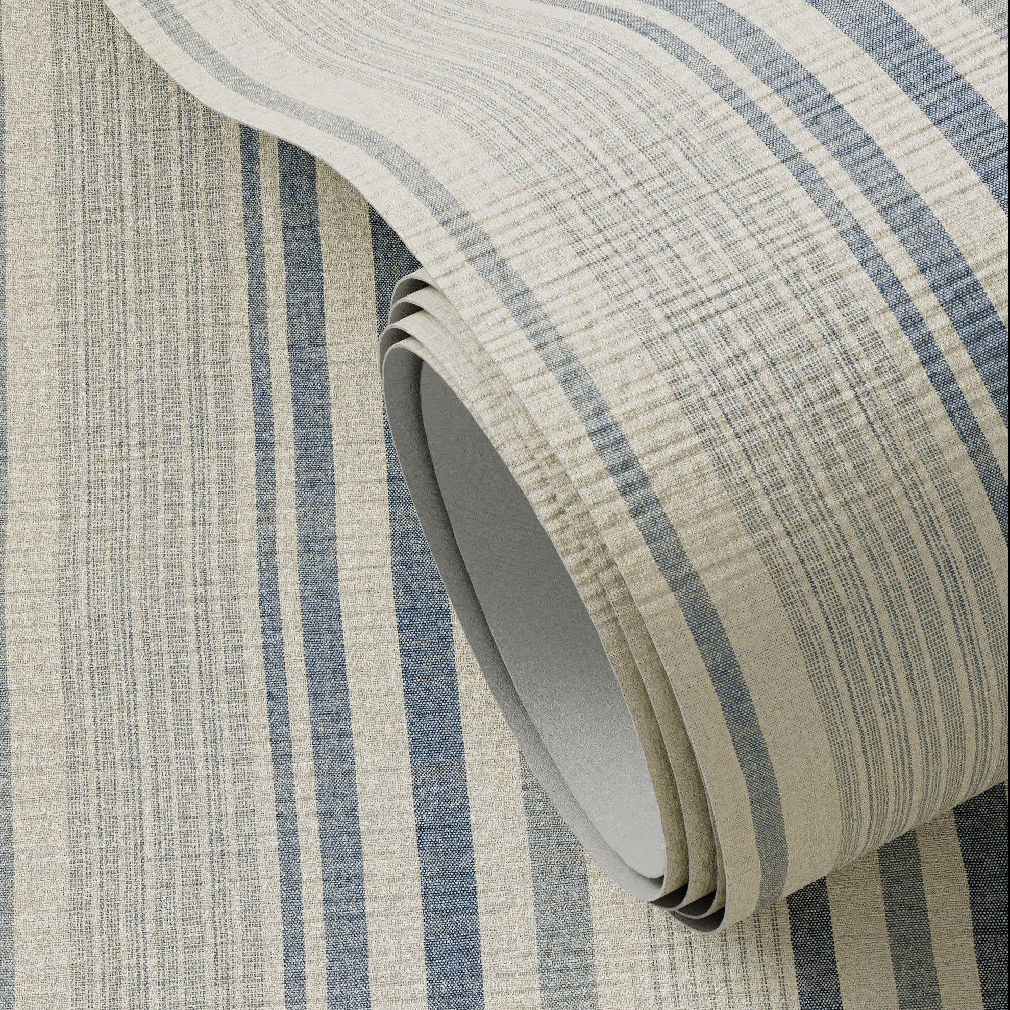 FH Art Studio Stripe Grasscloth Chambray Grasscloth Wallpaper - detail view 1