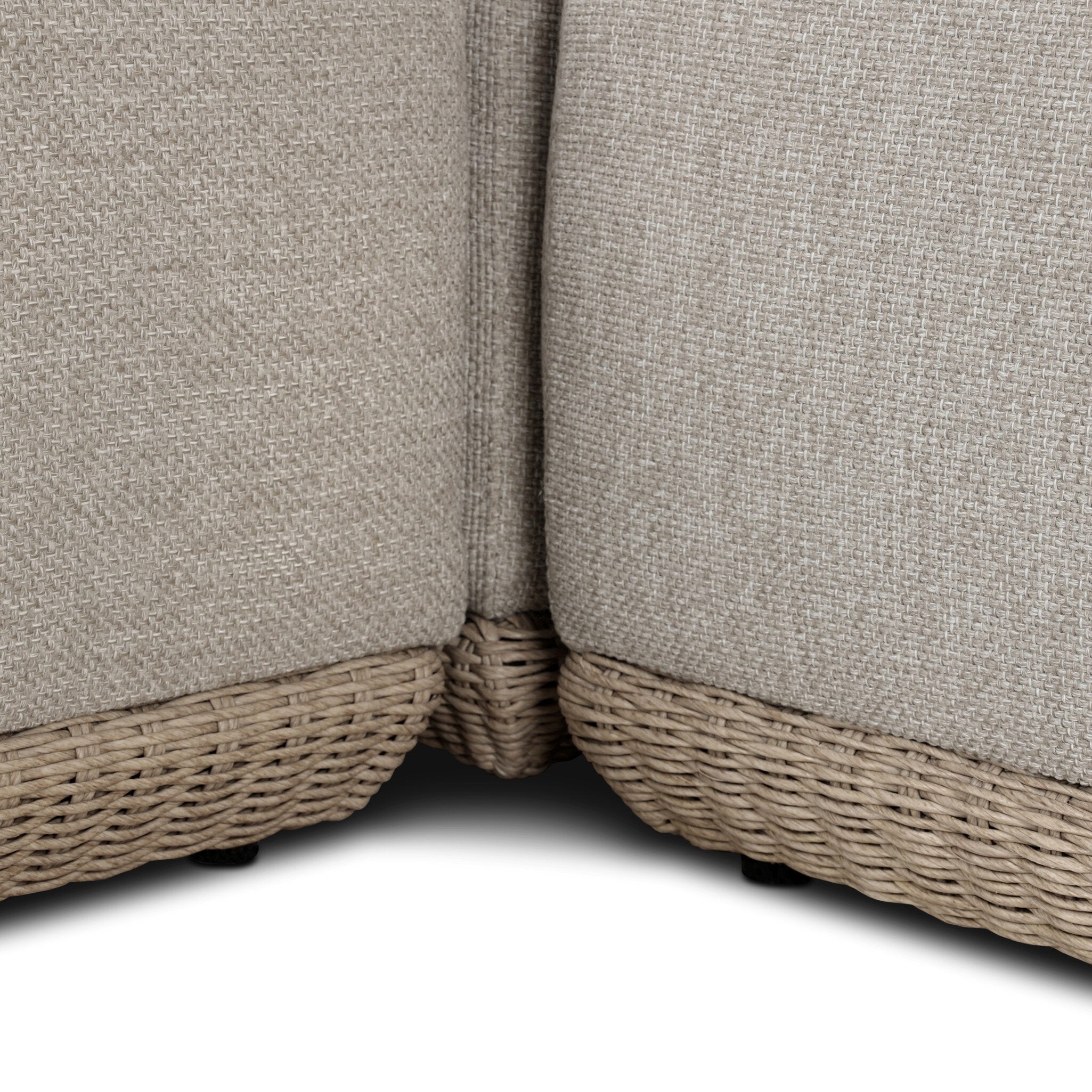 Four Hands Evander Ramiro Ecru 3 Piece Outdoor Sectional Sofa w/Ottoman - detail view 5