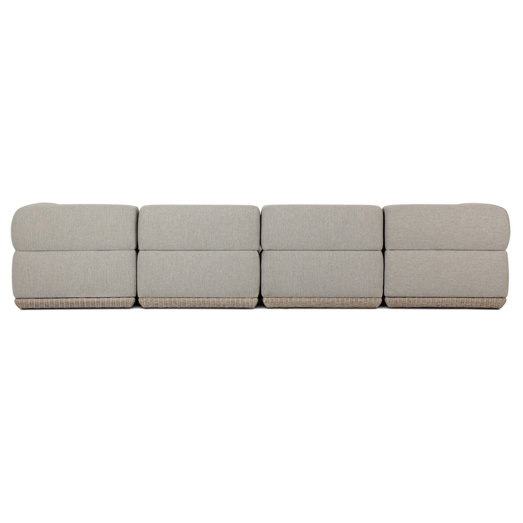 Four Hands Evander Ramiro Ecru 4 Piece Outdoor Sectional Sofa w/Ottoman - back view