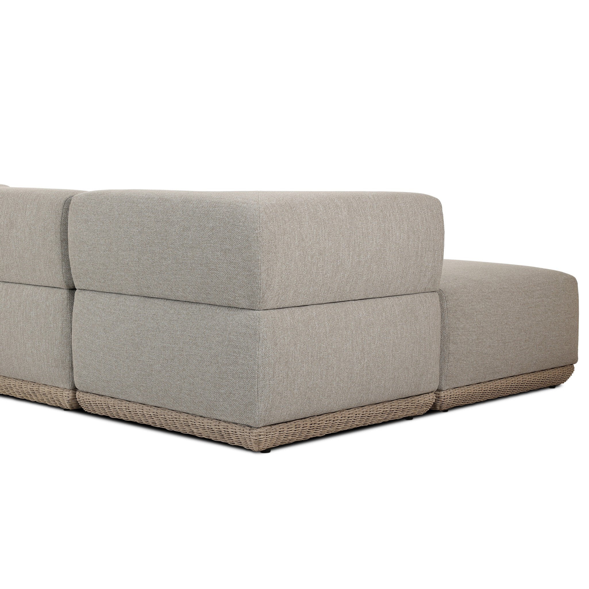 Four Hands Evander Ramiro Ecru 4 Piece Outdoor Sectional Sofa w/Ottoman - detail view 2