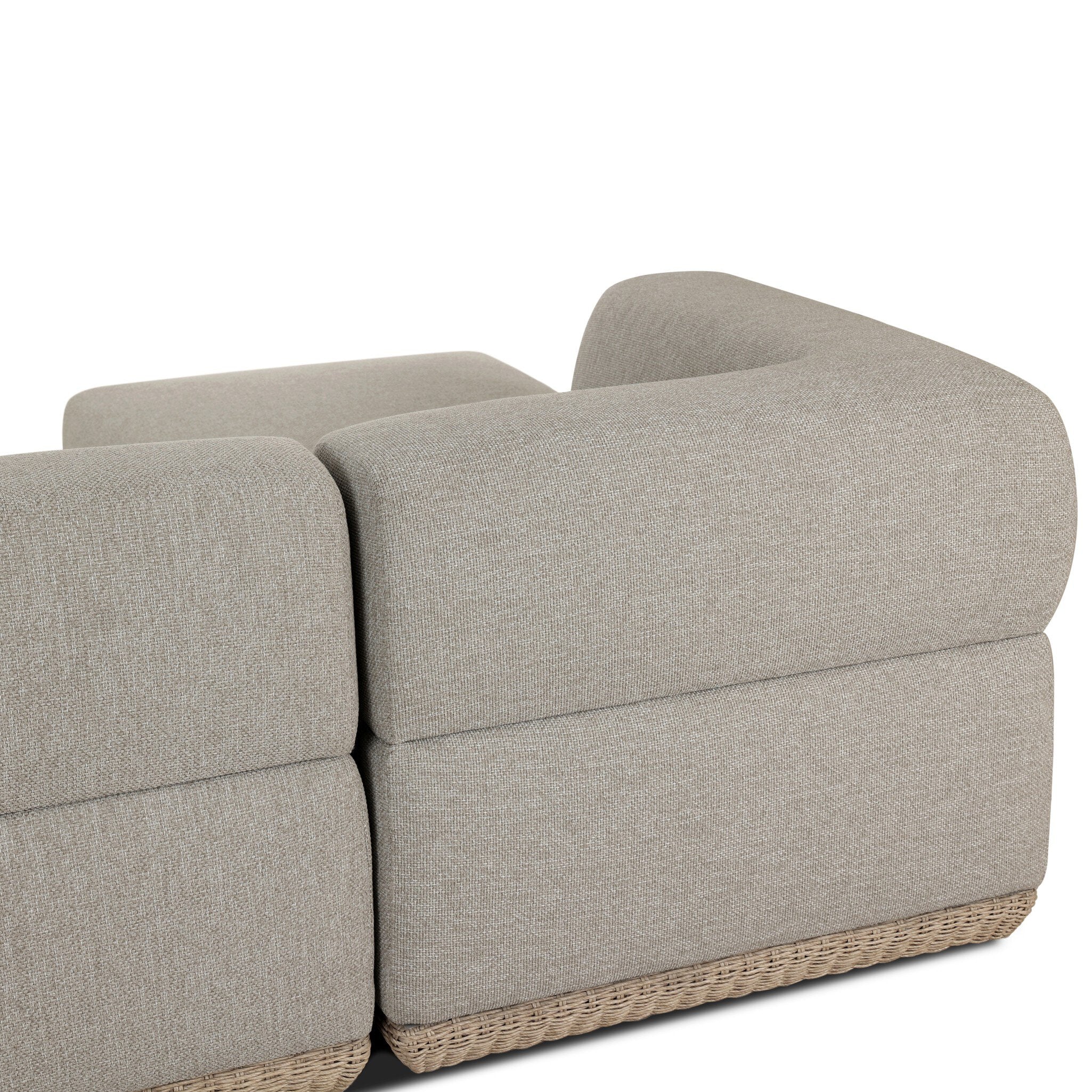 Four Hands Evander Ramiro Ecru 4 Piece Outdoor Sectional Sofa w/Ottoman - detail view 5