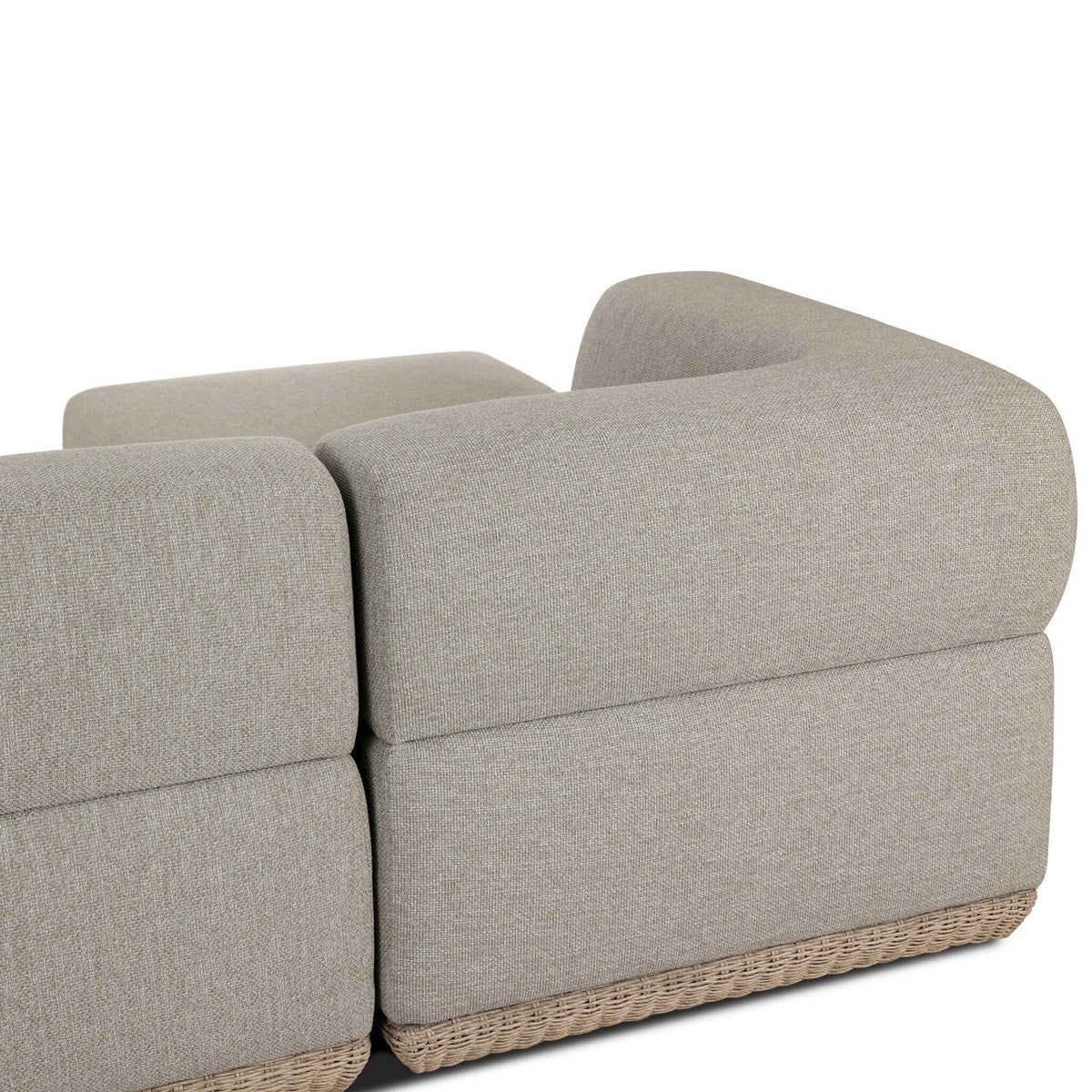 Four Hands Evander Ramiro Ecru 4 Piece Outdoor Sectional Sofa w/Ottoman - detail view 5