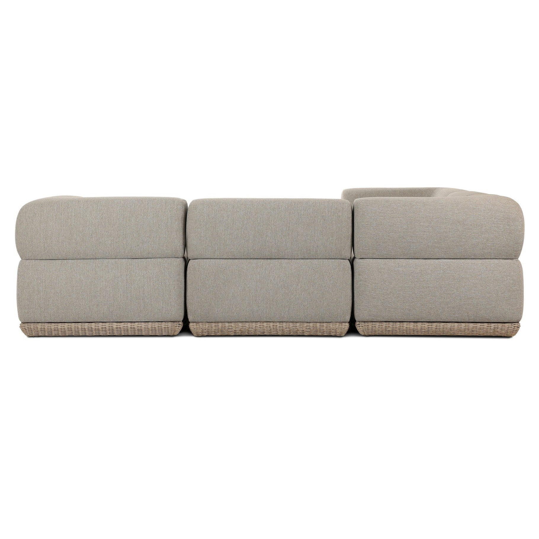 Four Hands Evander Ramiro Ecru 5 Piece Outdoor Sectional Sofa - back view