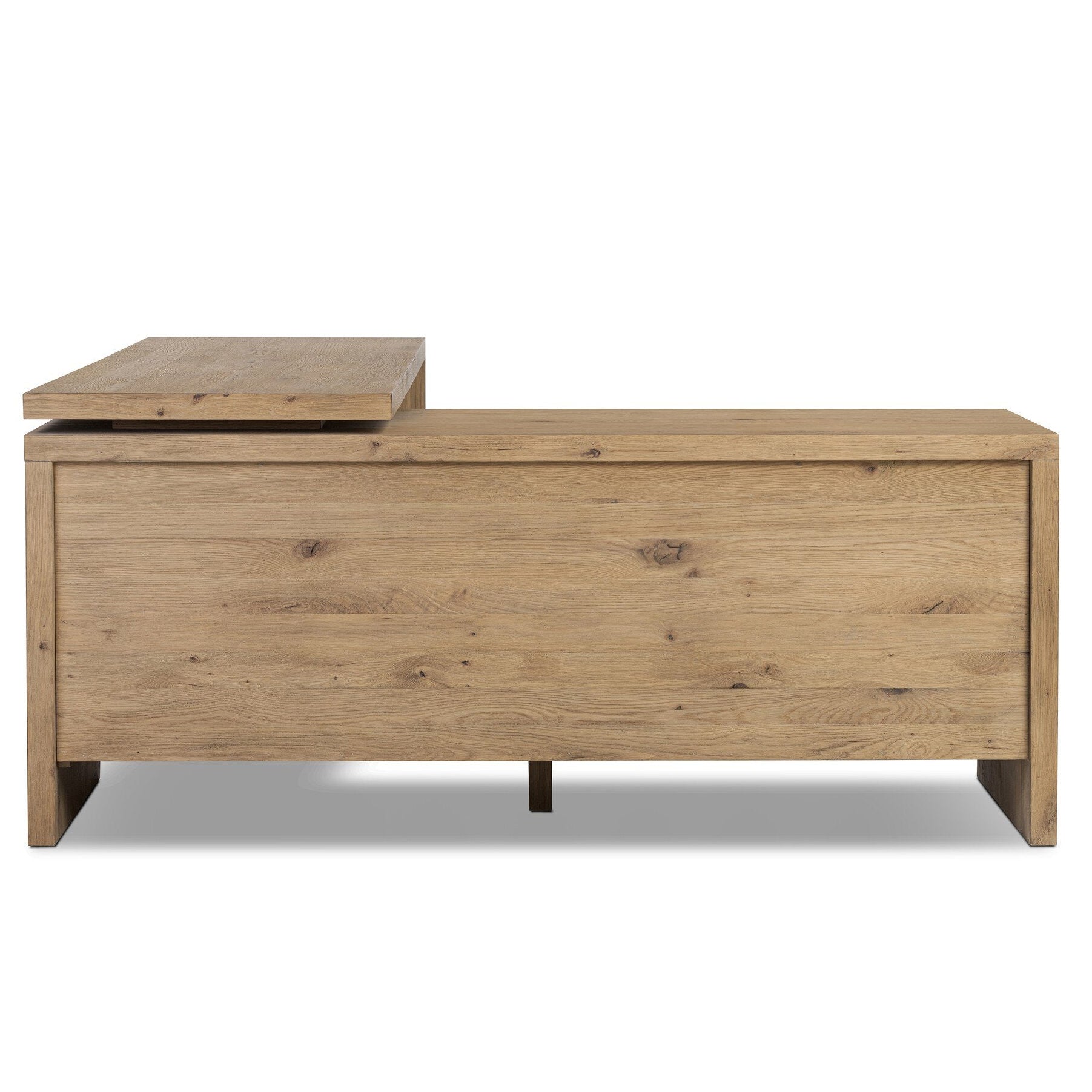 Four Hands Noah Aged Smoked Oak Resawn Rotating Desk - back view