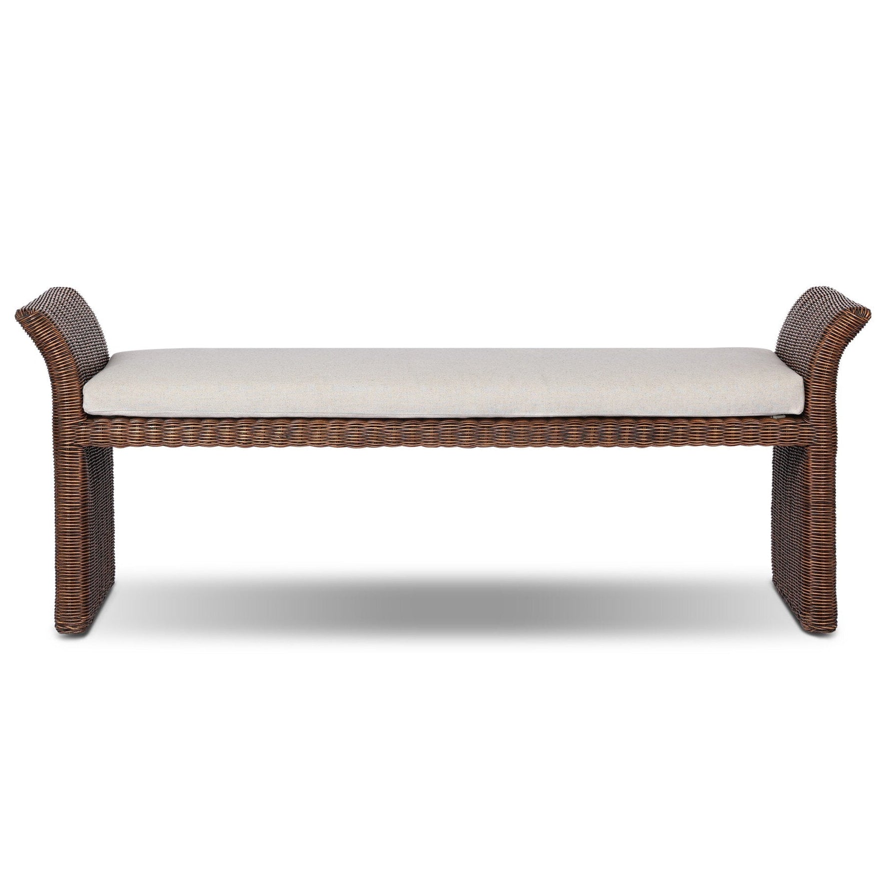 Four Hands Fiora Lynchart Sand Accent Bench - front view