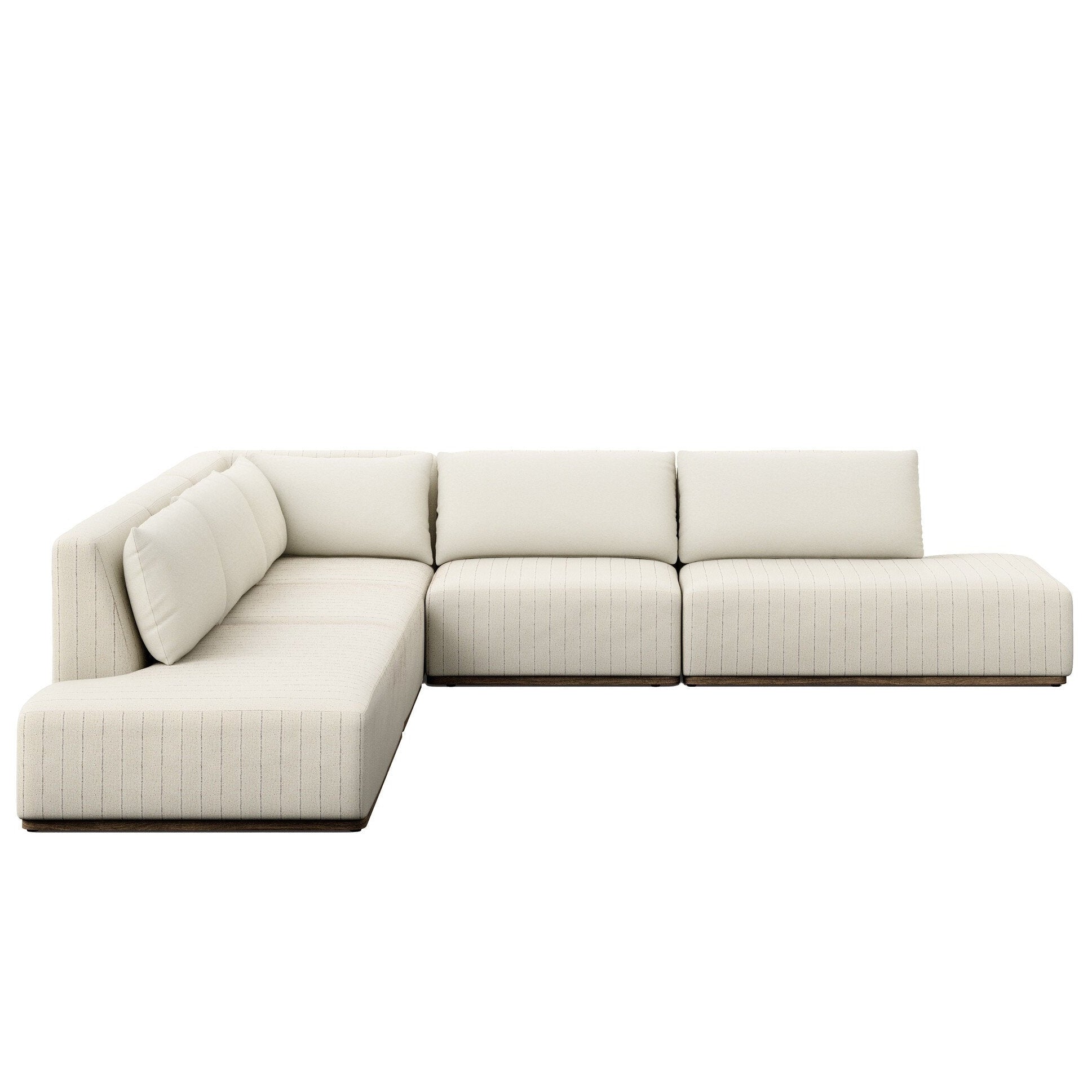 Four Hands Adler Amalfi Natural 5 Piece Outdoor Sectional Sofa w/Bumper Chaise - side view