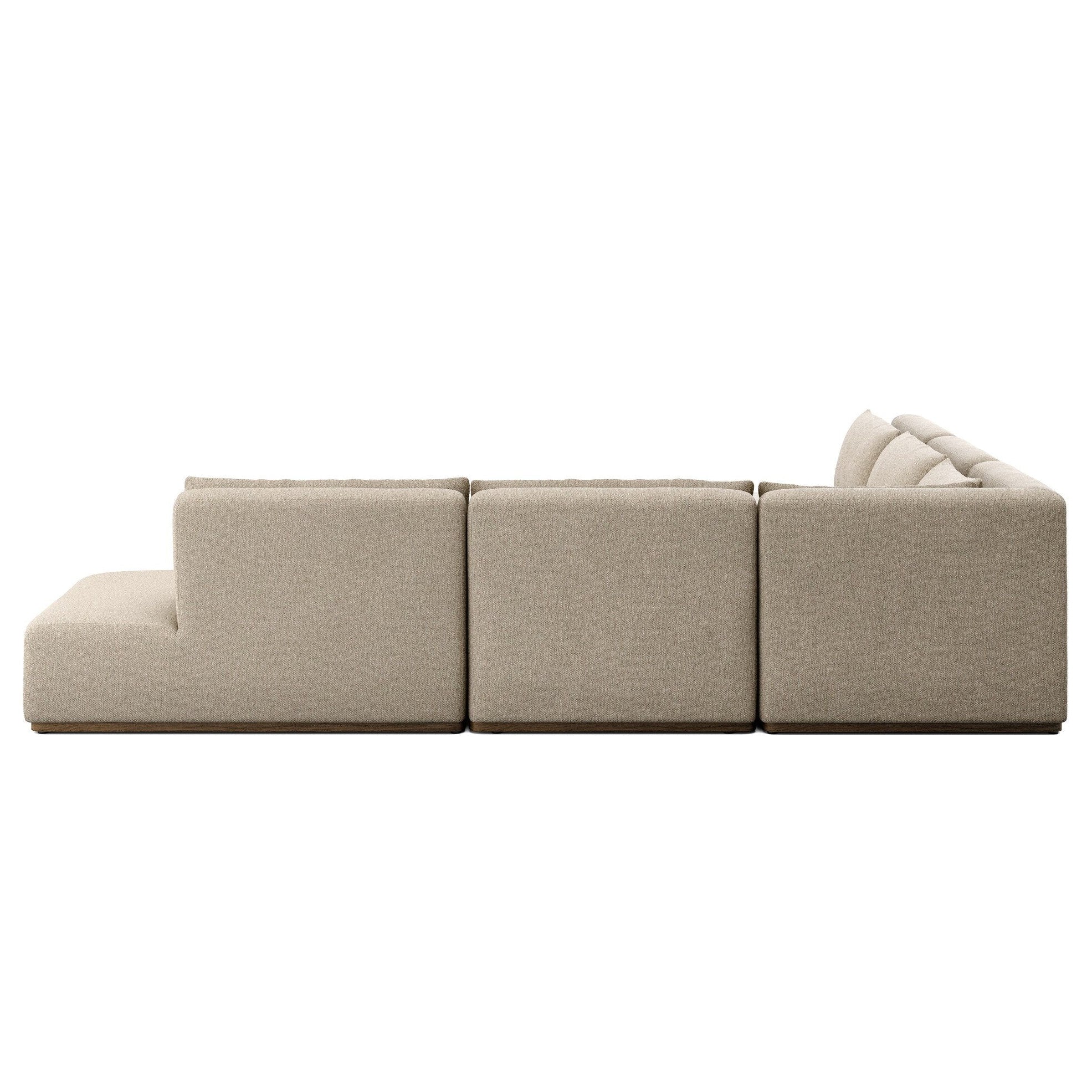 Four Hands Adler Concha Fog 5 Piece Outdoor Sectional Sofa w/Bumper Chaise - back view