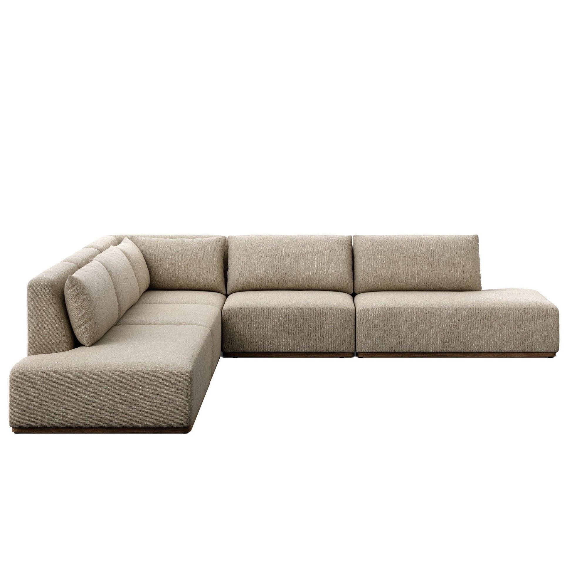 Four Hands Adler Concha Fog 5 Piece Outdoor Sectional Sofa w/Bumper Chaise - side view