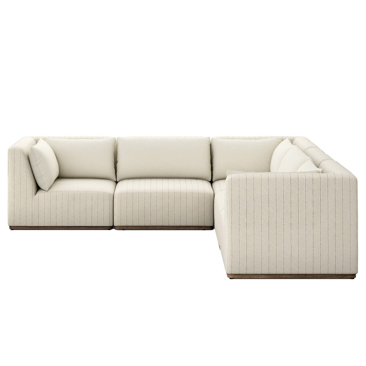 Four Hands Adler Amalfi Natural 5 Piece Outdoor Sectional Sofa - front view