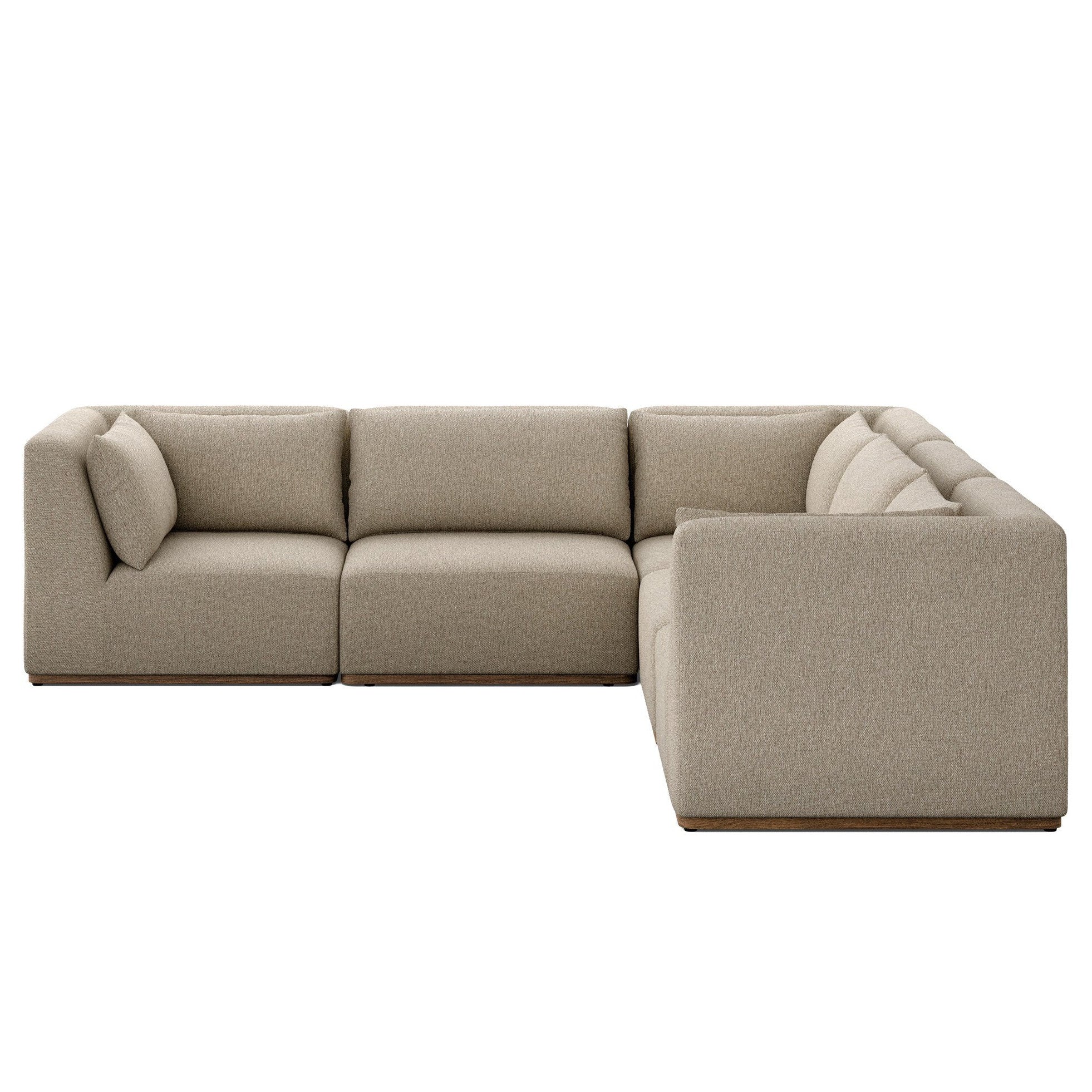 Four Hands Adler Concha Fog 5 Piece Outdoor Sectional Sofa - front view