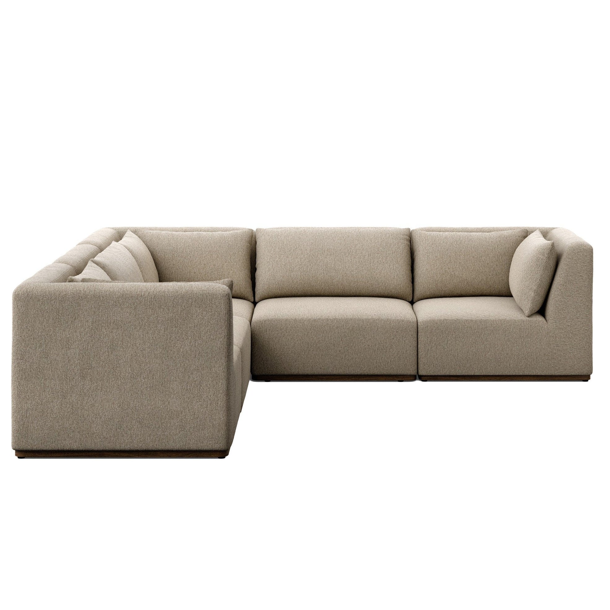 Four Hands Adler Concha Fog 5 Piece Outdoor Sectional Sofa - side view
