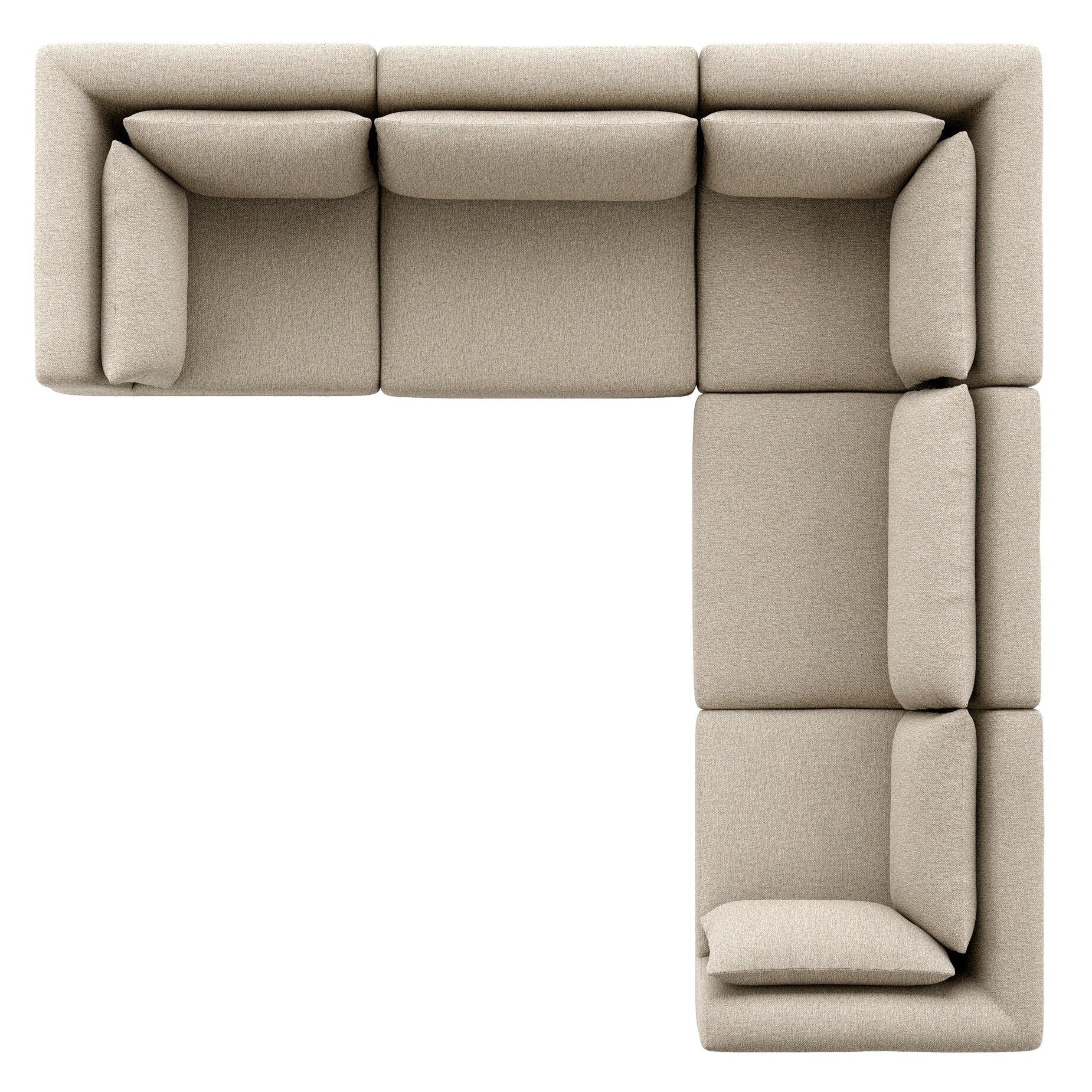 Four Hands Adler Concha Fog 5 Piece Outdoor Sectional Sofa - top-down view