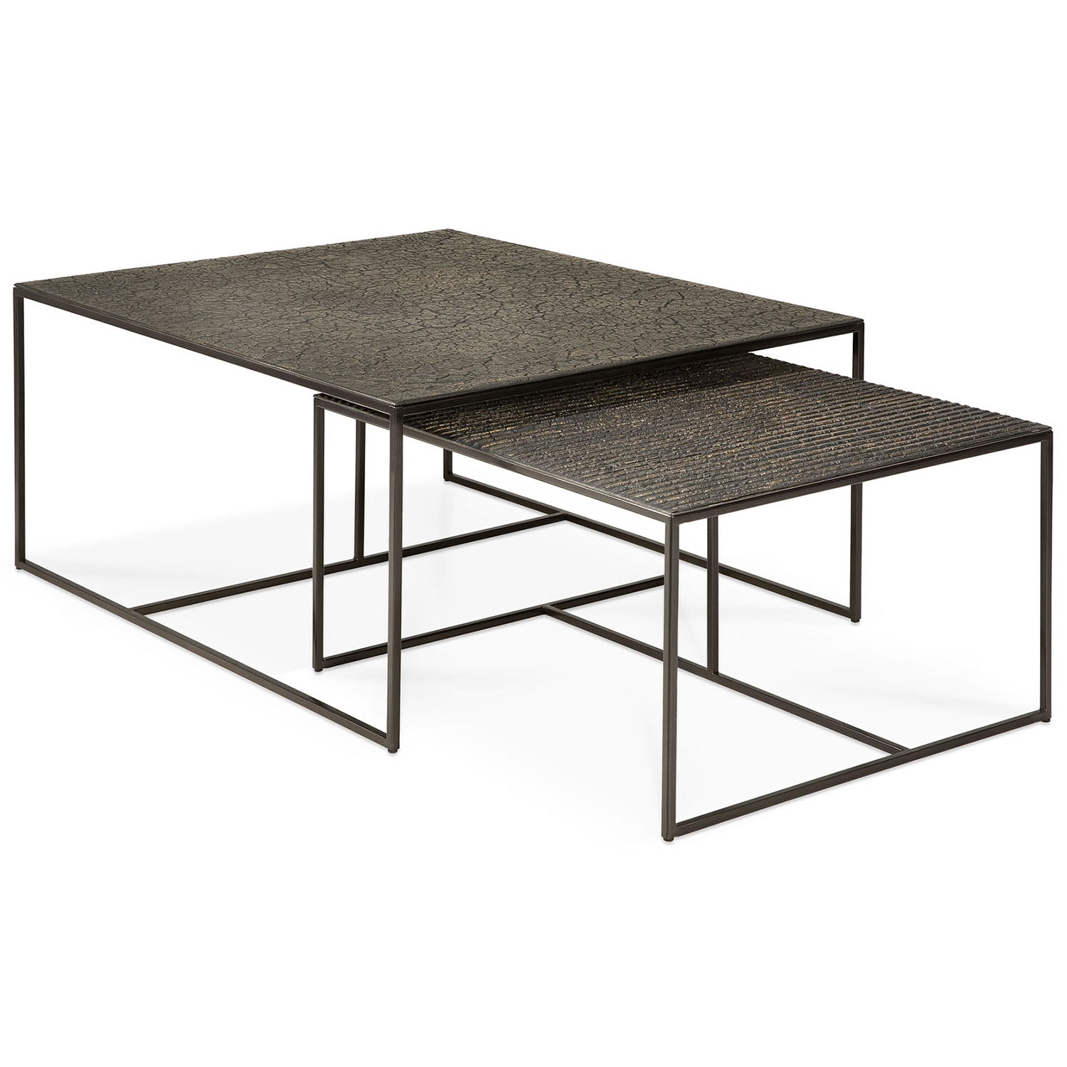 Ethnicraft Pentagon Nesting Coffee Table Set
