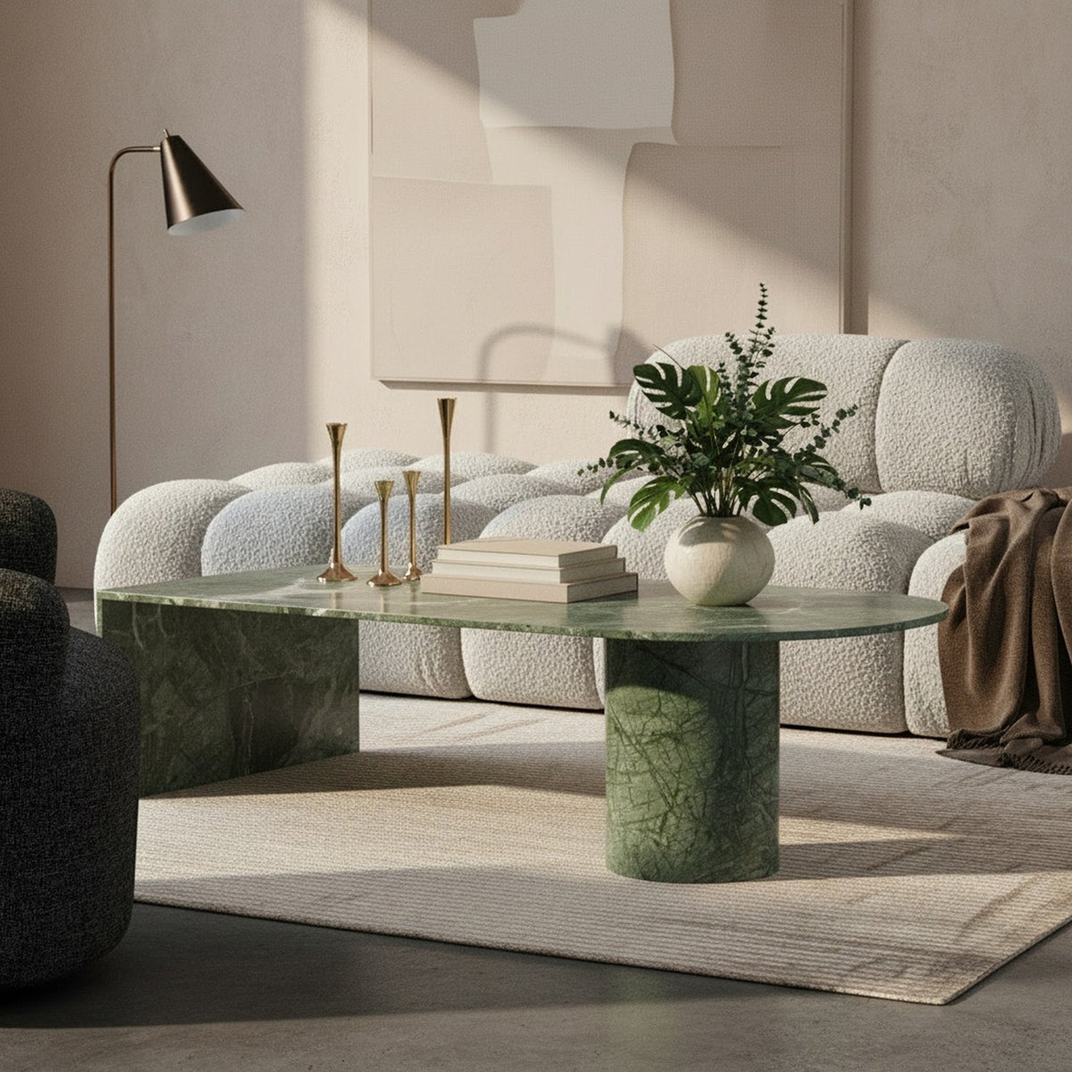 Salerno Green Genuine Marble Coffee Table