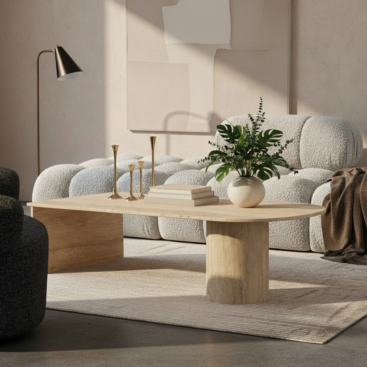 Salerno Natural Travertine Coffee Table