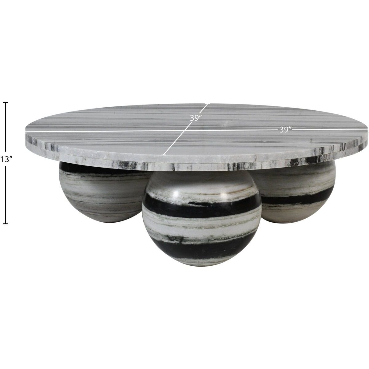 Spherical Panda Genuine Marble Coffee Table (4 Boxes)