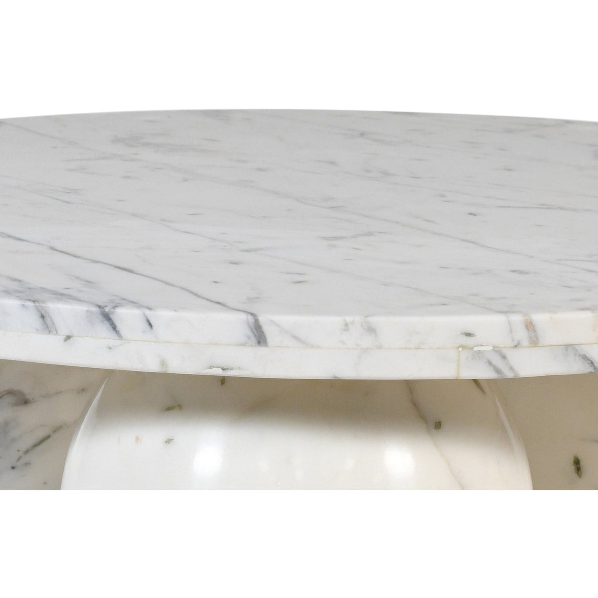 Spherical White Genuine Marble Coffee Table (4 Boxes)