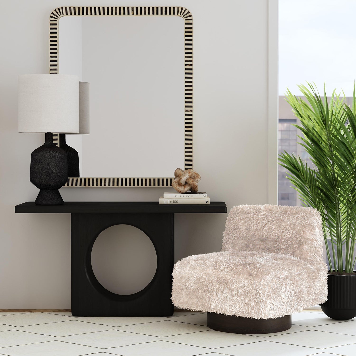 Bassett Mirror Compass Console Table