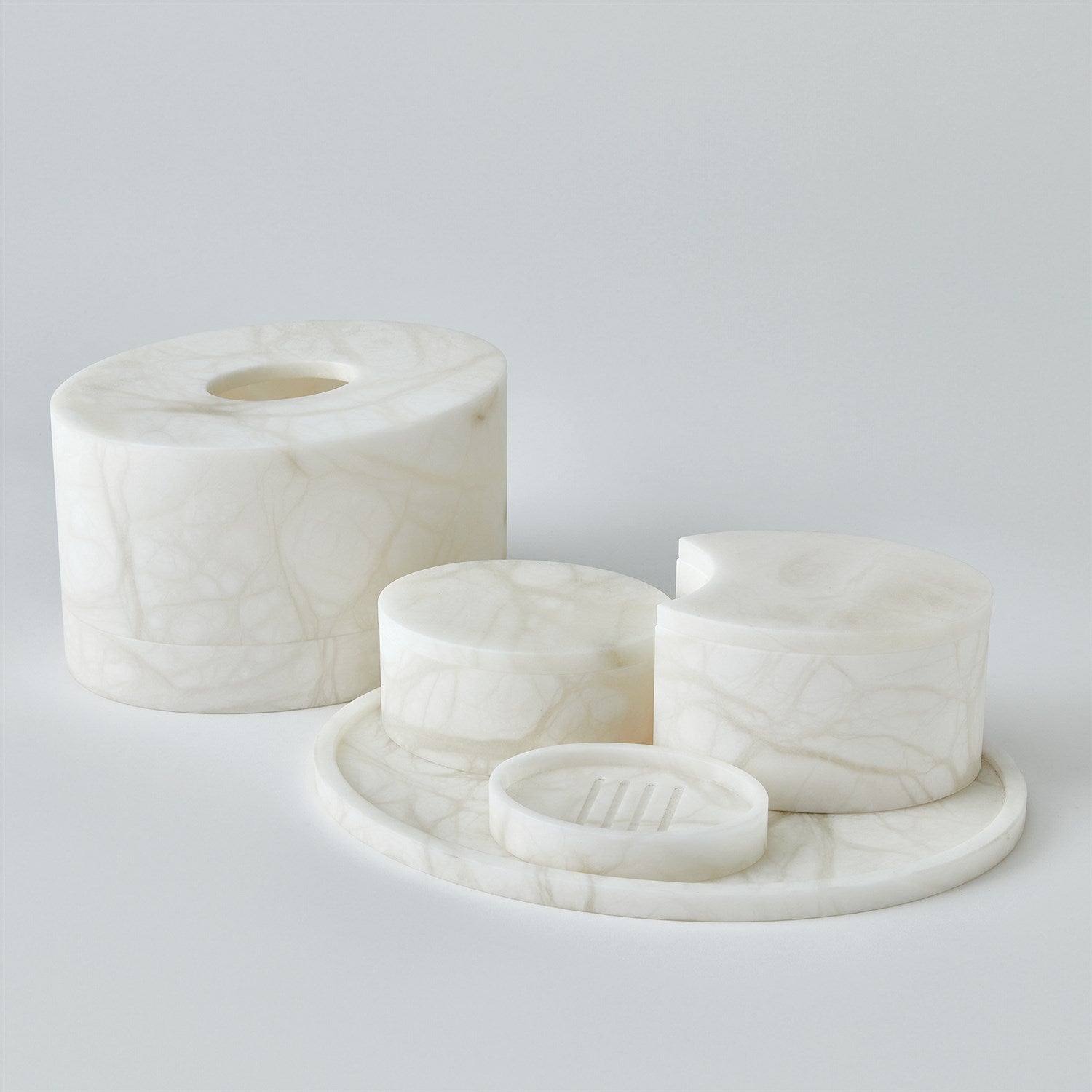 Global Views Alabaster Oval Cut Box