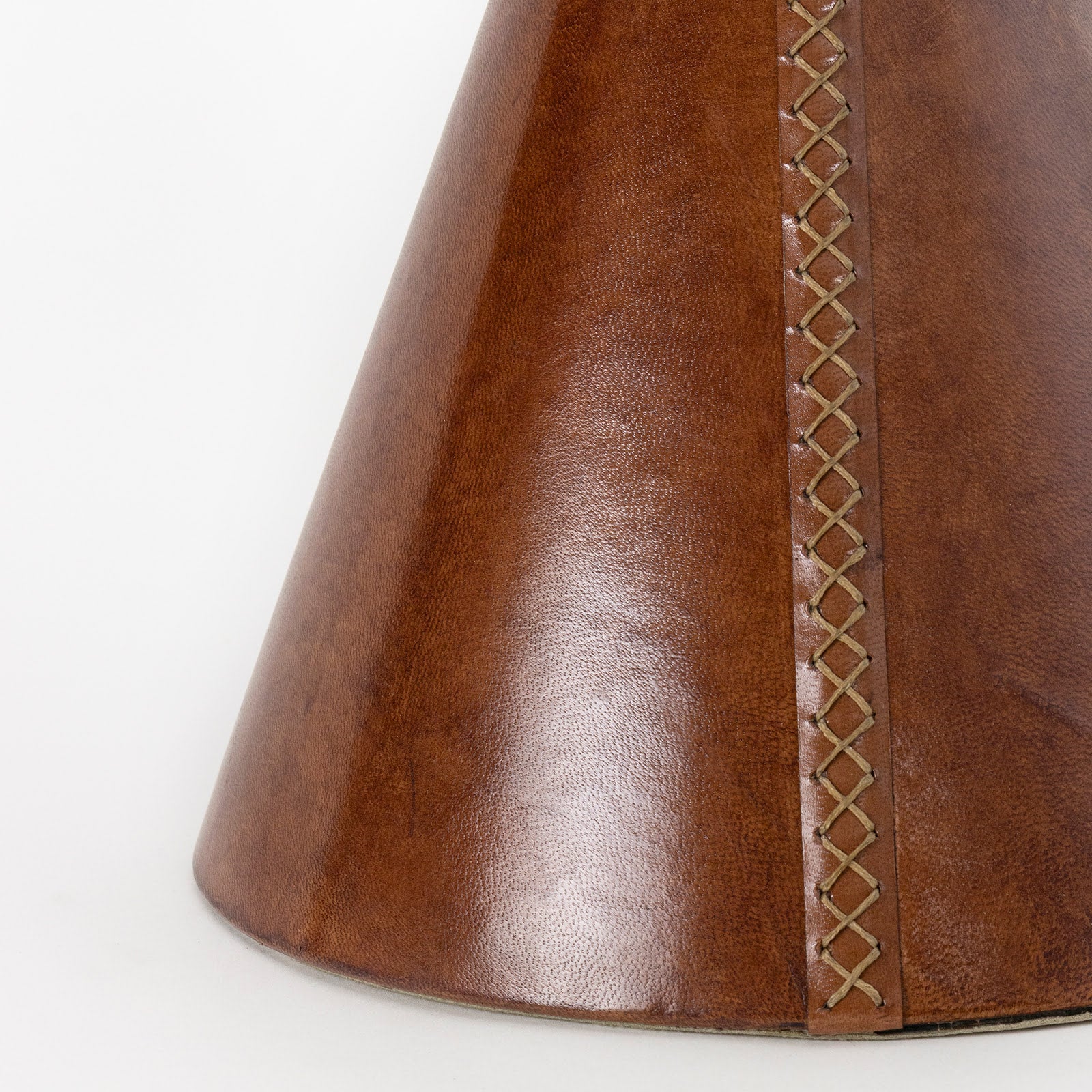 Regina Andrew Gabe Leather Cognac Accent Table