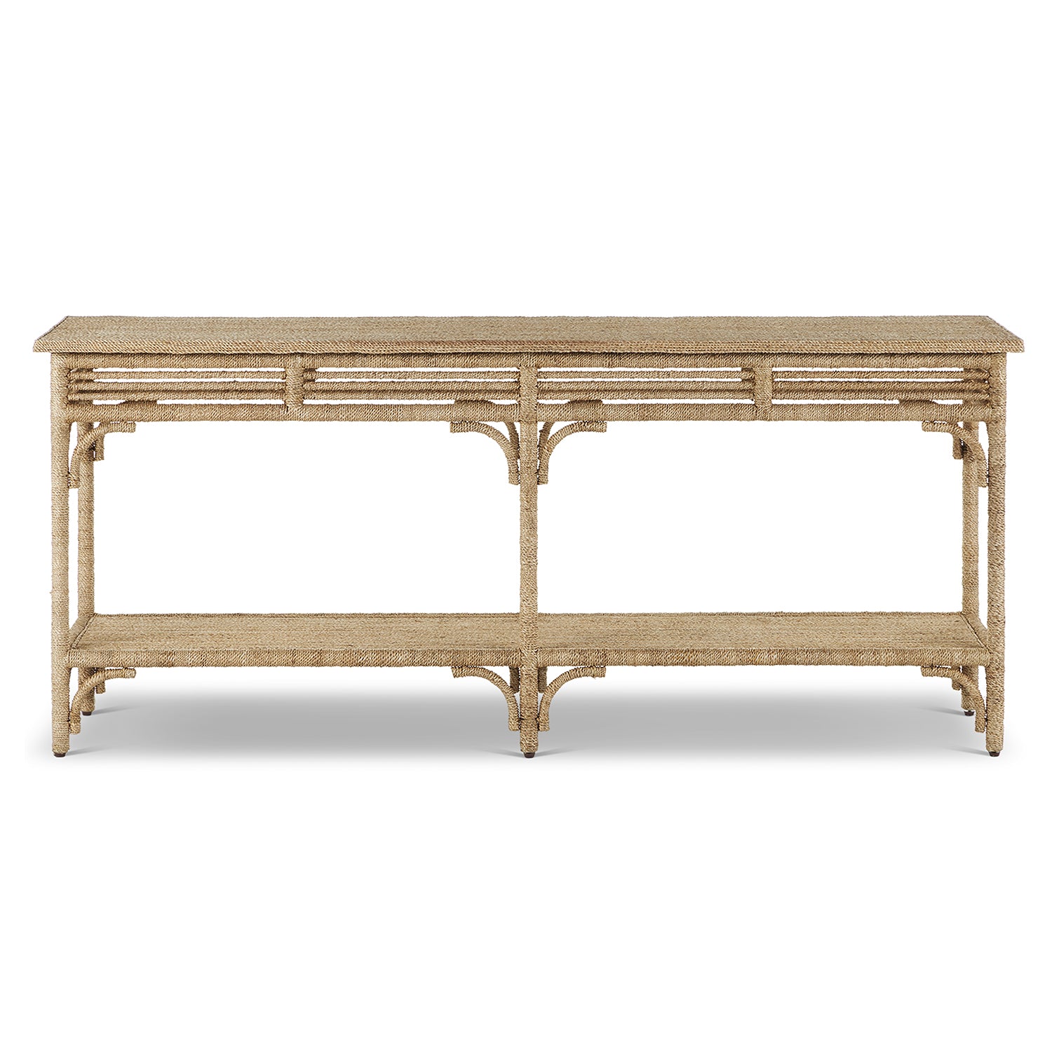 Currey & Co Olisa Rope Large Console Table