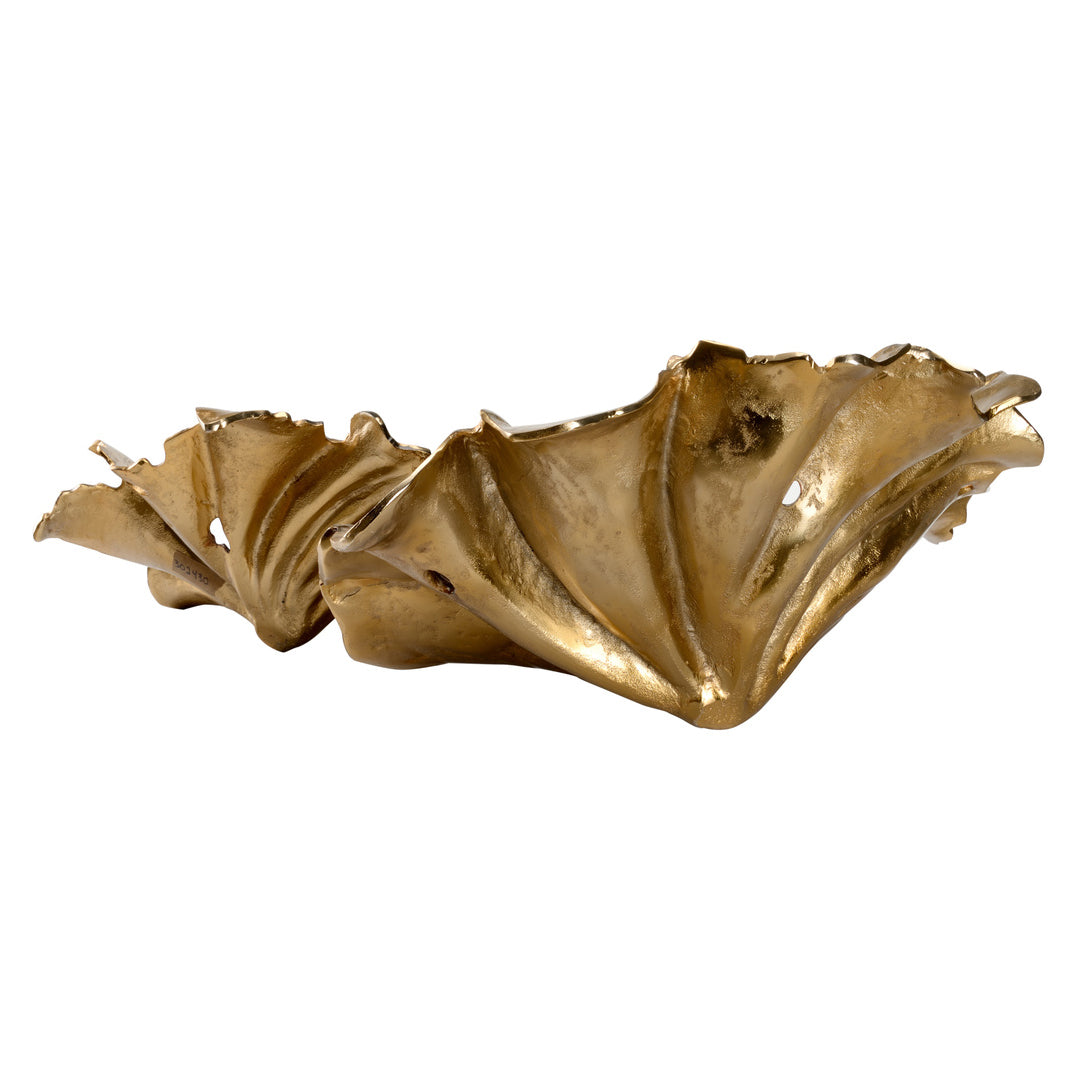 Wildwood Rustic Gold Aluminum Leaf Sculpture Set of 2