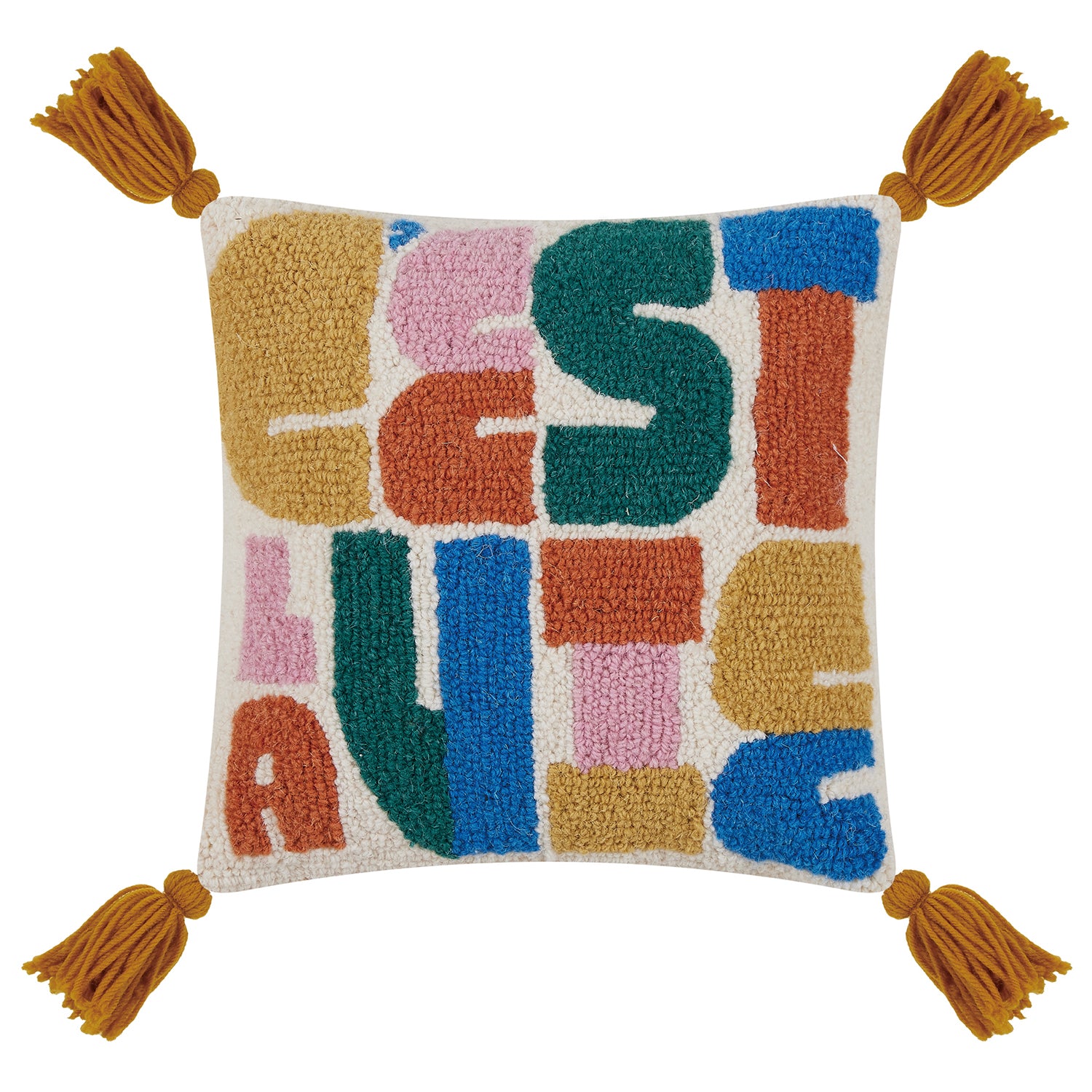 Ampersand C'est La Vie Tassels Hook Throw Pillow