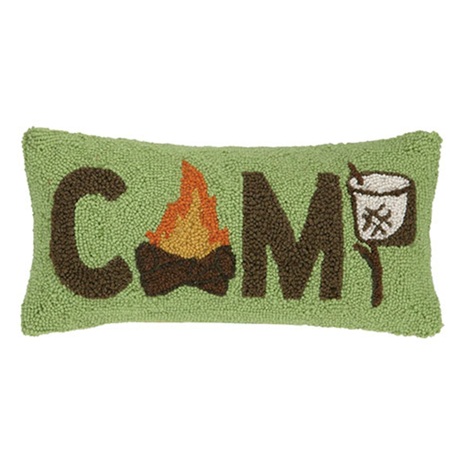 Camp Marshmallow Hook Throw Pillow