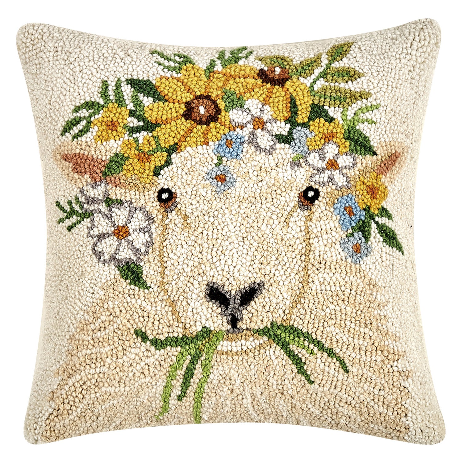 Spring Sheep Hook Throw Pillow