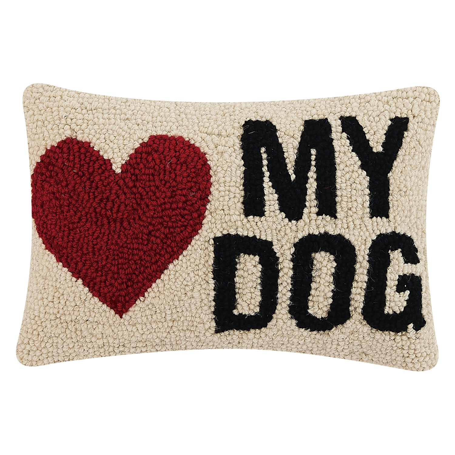 Heart My Dog Hook Throw Pillow