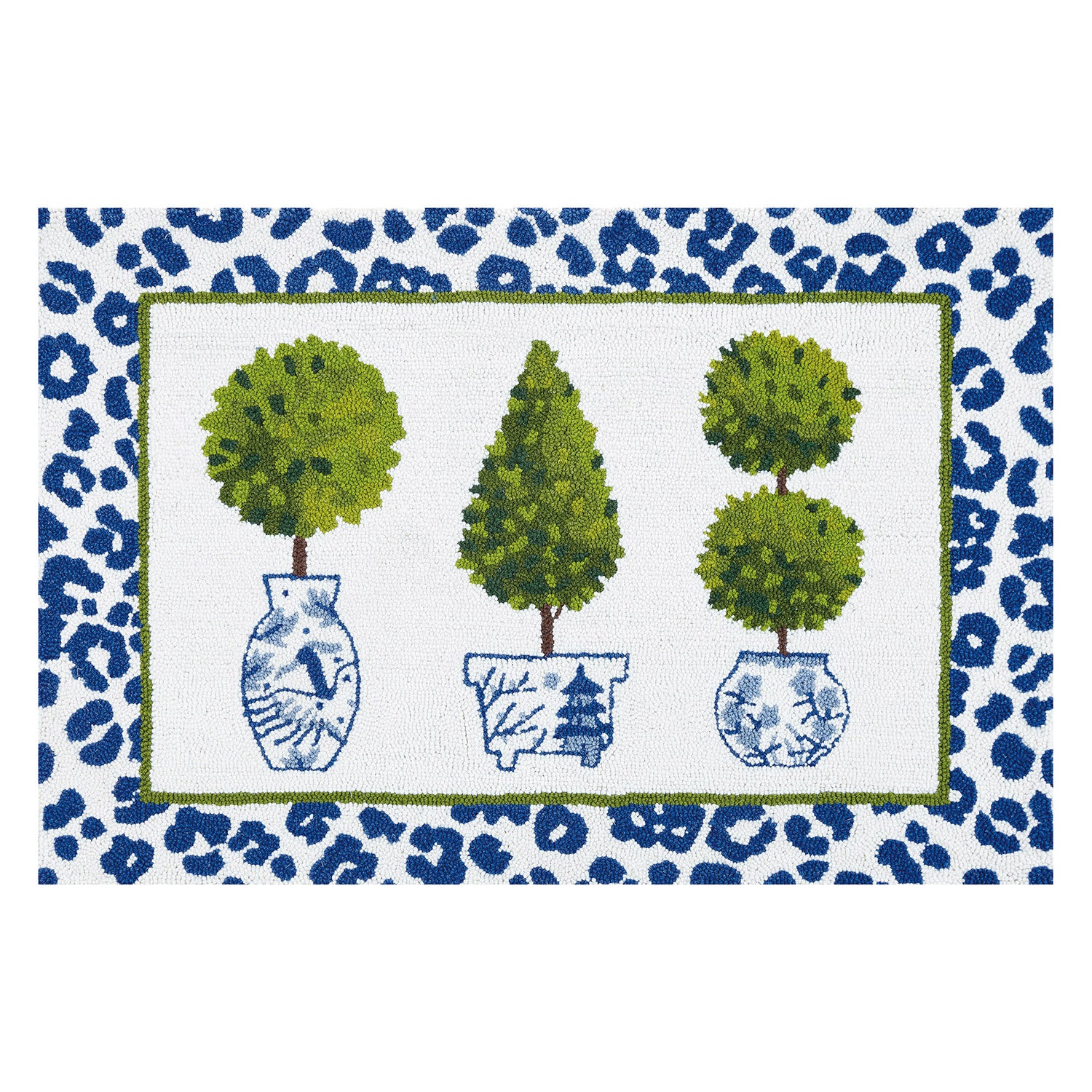 Topiary with Leopard Printed Hook Rug