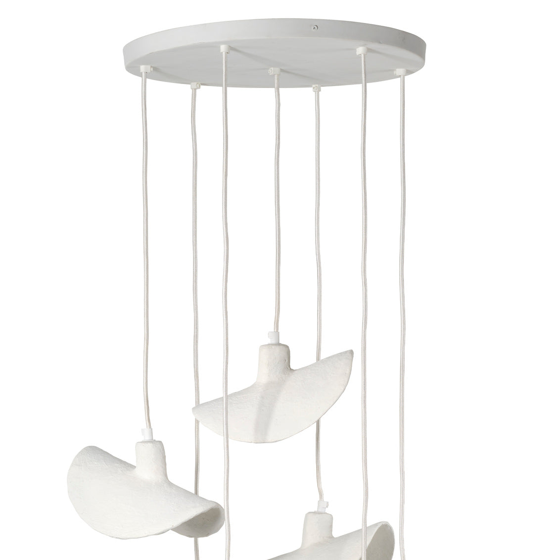 Jamie Young Slope Paper Mache Matte White 7-Light Chandelier