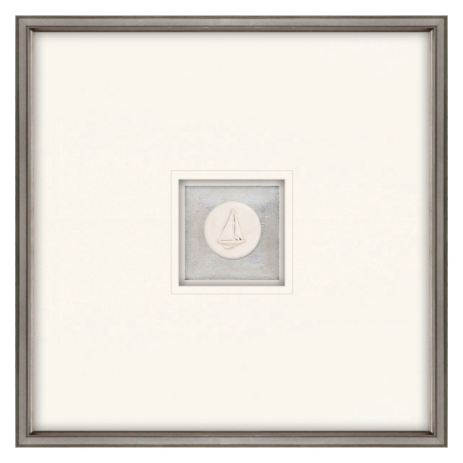 Inspire Studio Sailboat Intaglio Mixed Media Framed Art