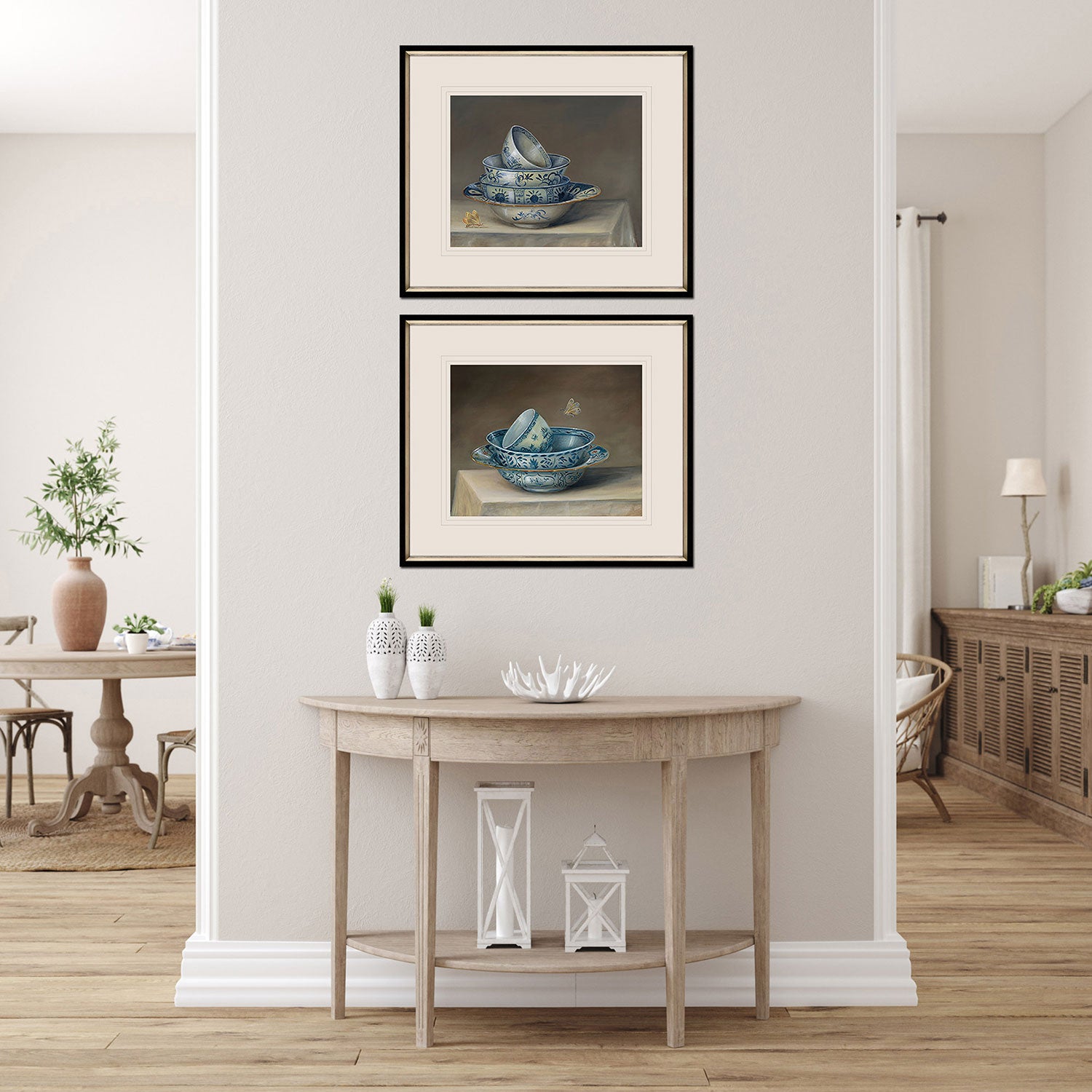 Roberts Traditional Bowl Giclee Framed Art Set of 2