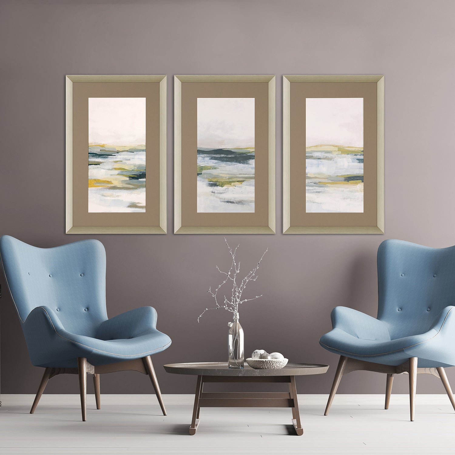 Vess Ochre Vista Framed Art Set of 3