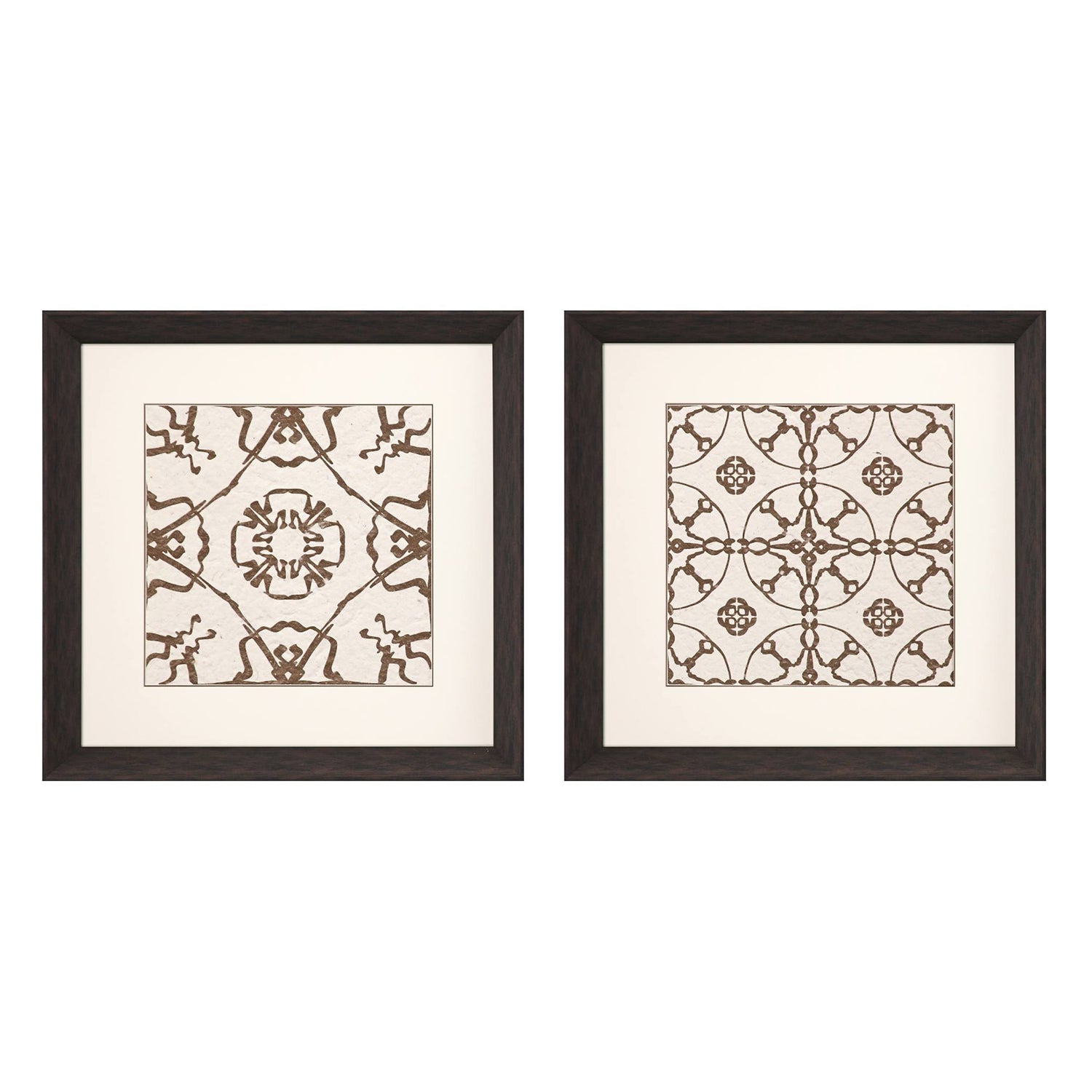 Saunders Motif On Cream I Framed Art Set of 2