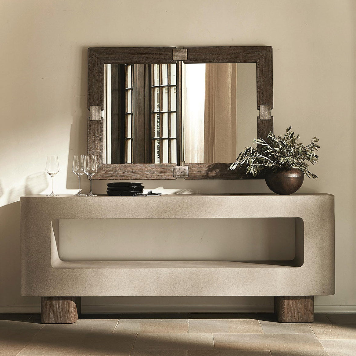 Bernhardt Casa Paros Concrete Console Table