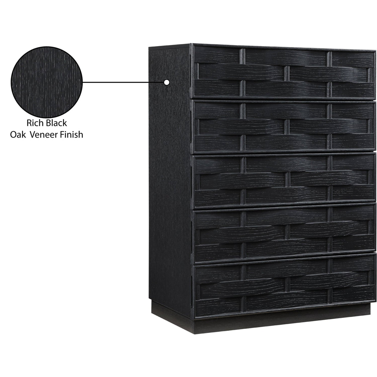 Weave Black Oak Veneer Chest