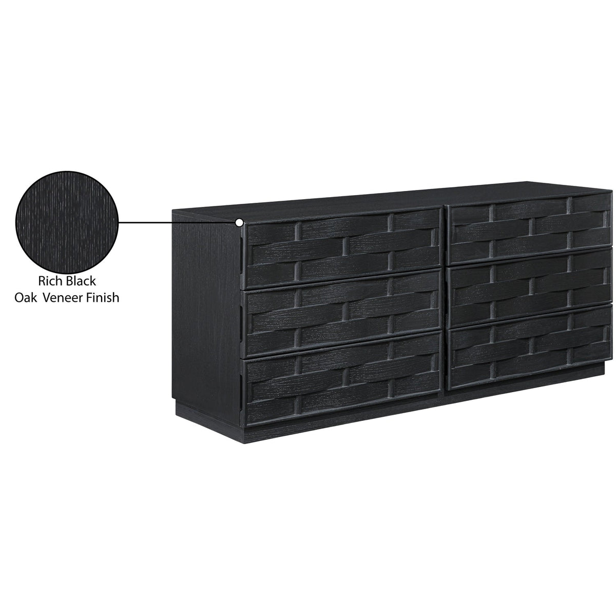 Weave Black Oak Veneer Dresser