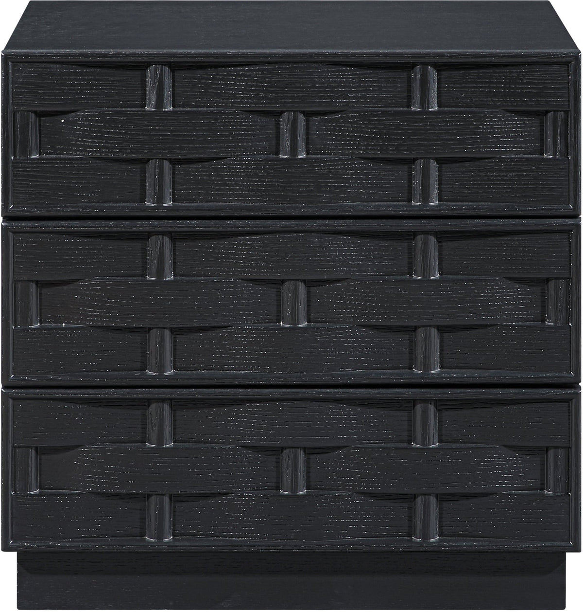 Weave 24in Black Oak Veneer Nightstand Set of 2