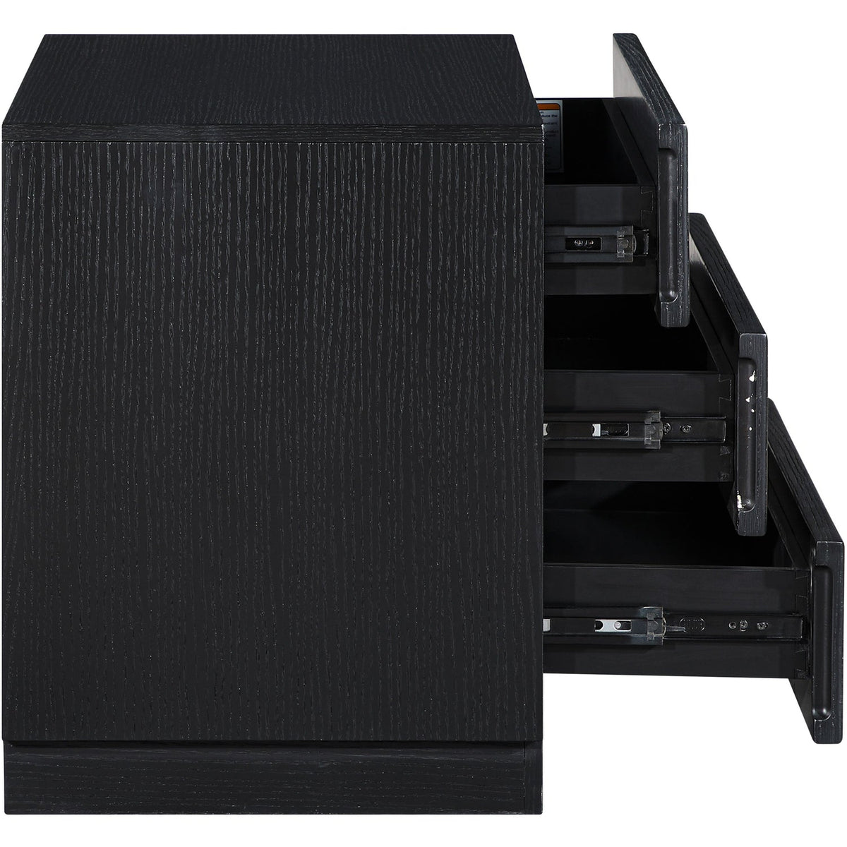 Weave 24in Black Oak Veneer Nightstand Set of 2
