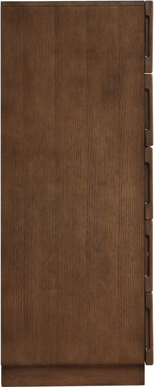 Weave Brown Oak Veneer Chest