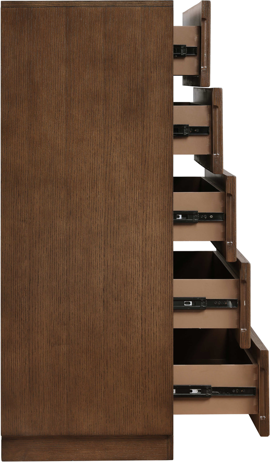 Weave Brown Oak Veneer Chest