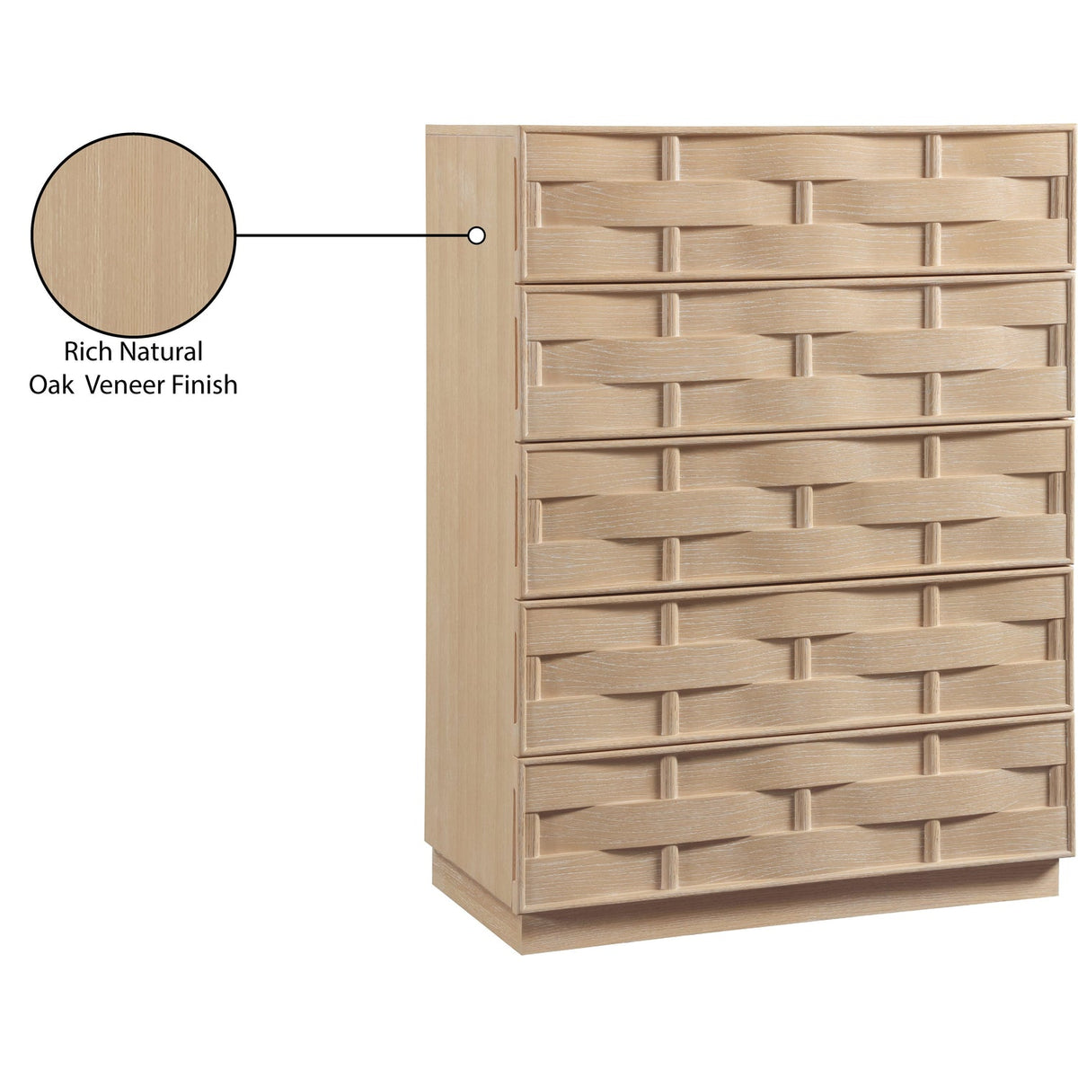 Weave Natural Oak Veneer Chest