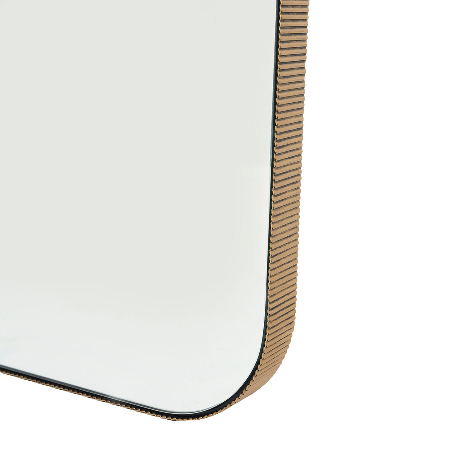 Camille Gilded Brass Grand Mirror in aluminum Gilded Brass finish, side profile view