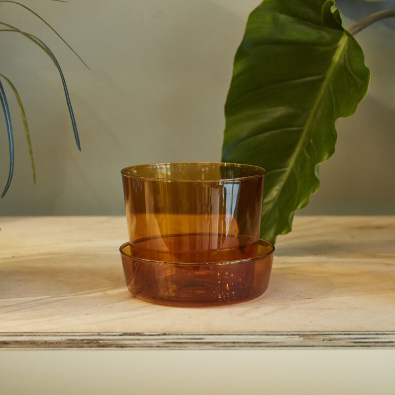 Glass Pot with Saucer