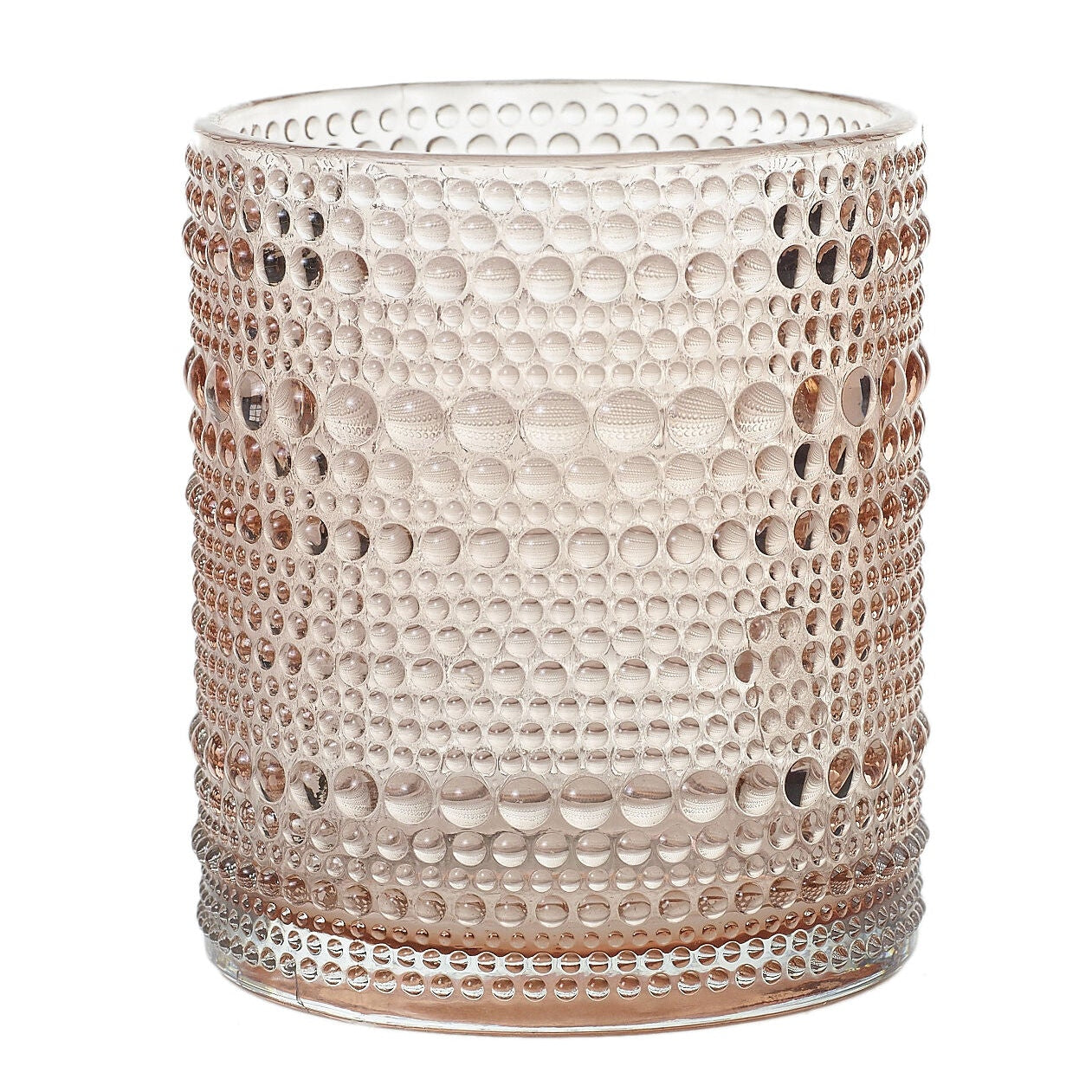 Share Small Votive Candle Holder Set of 2, a light pink glass home decor accent