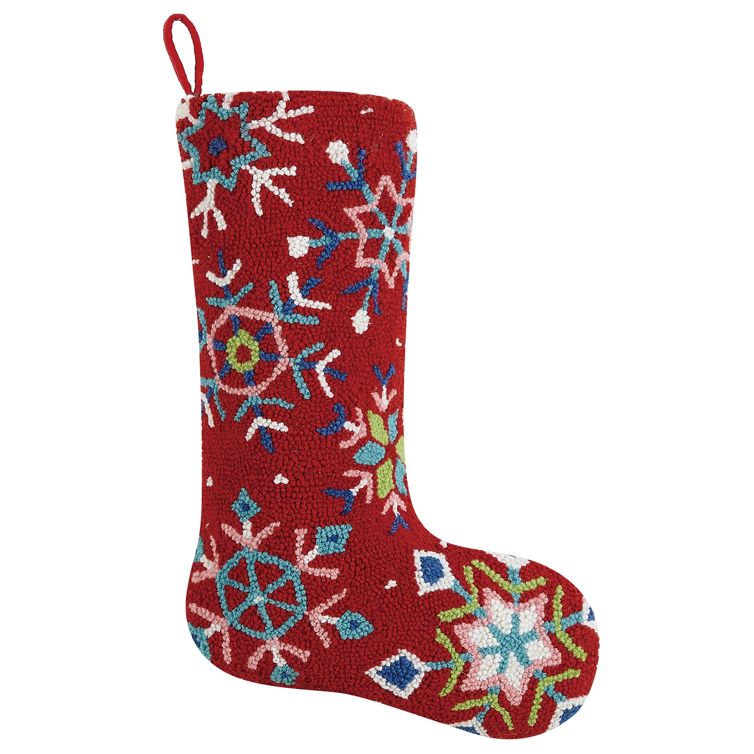 Colorful Snowflake Hook Christmas Stocking
